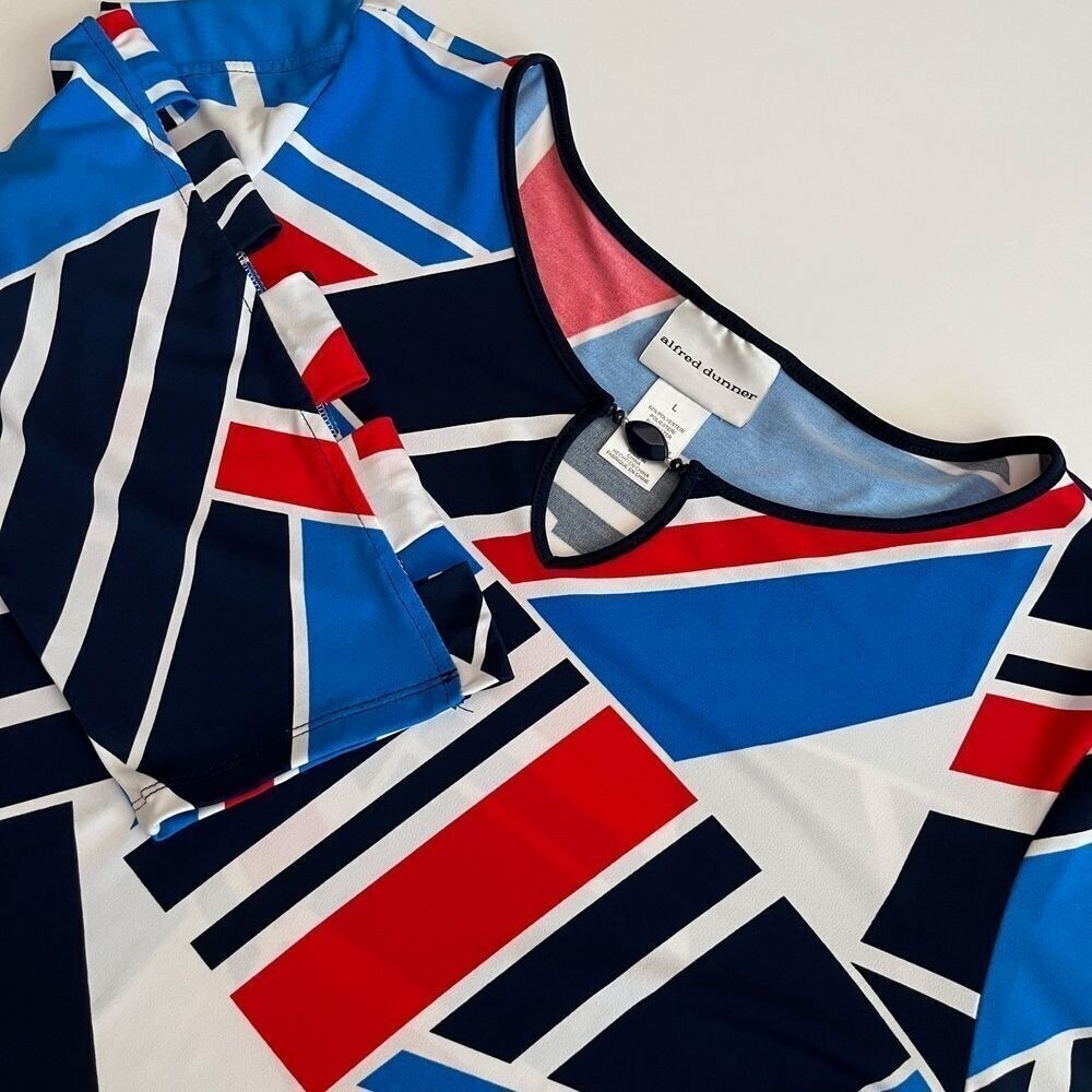 Alfred Dunner Red White‎ and Blue Womens Top, Alfred Dunner Womens Blouse X15